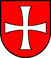 Wappen Gemeinde Oensingen roter Hintergrund mit weissem Kreuz