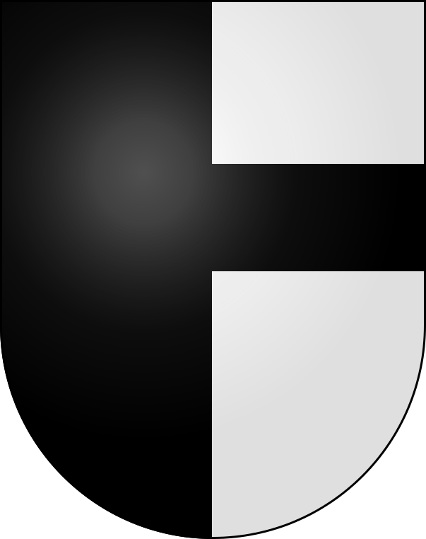 Wappen Aarwangen linke Hälfte schwarz rechts schwarz weiss
