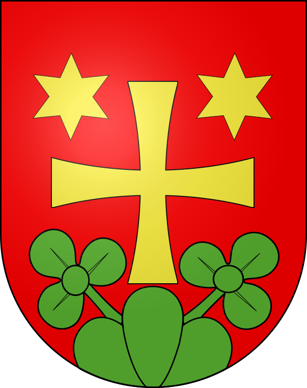 Wappen Gemeinde Attiswil Kreuz Sterne Kleeblätter