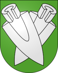 Wappen Gemeinde Bannwil roter Hintergrund Stern Kleeblatt